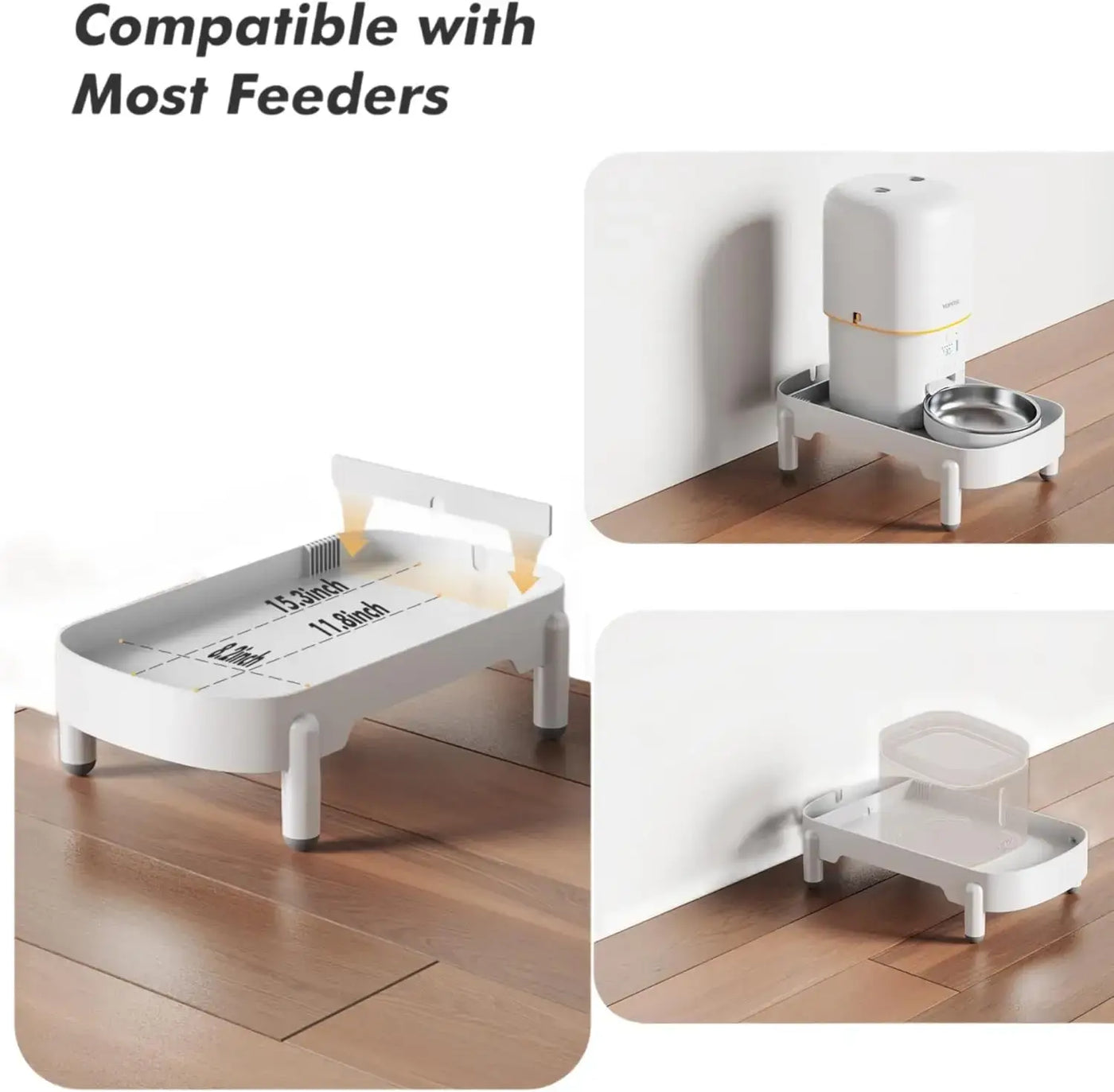 Smart Pet Feeder with Elevating Bracket, Single Bowl Raised Stand for Dogs and Cats, Pet Food Dispenser with Height Adjustment for Comfortable Feeding.