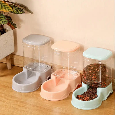 3.8L Large Capacity Pet Automatic Feeder and Water Dispenser Combo – Grain Storage Bowl for Cats and Dogs, Convenient Pet Feeding Supplies