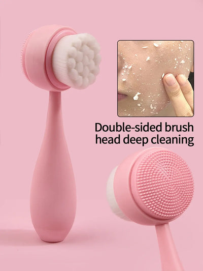 1PC Silicone Manual Facial Cleansing Brush – Handheld Makeup Removal and Deep Cleansing Auxiliary Brush