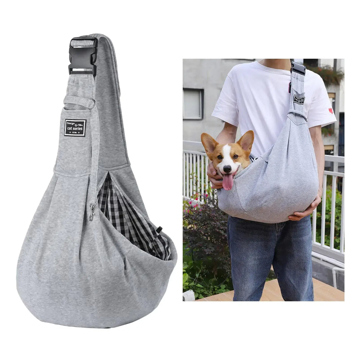 Adjustable Folding Pet Carrier Sling – Breathable Crossbody Shoulder Bag for Cats and Small Dogs, Ideal for Outdoor Travel and Outings