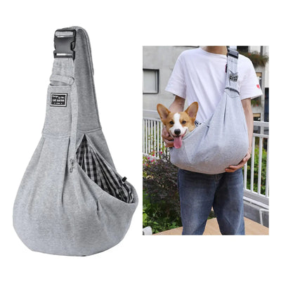 Adjustable Folding Pet Carrier Sling – Breathable Crossbody Shoulder Bag for Cats and Small Dogs, Ideal for Outdoor Travel and Outings