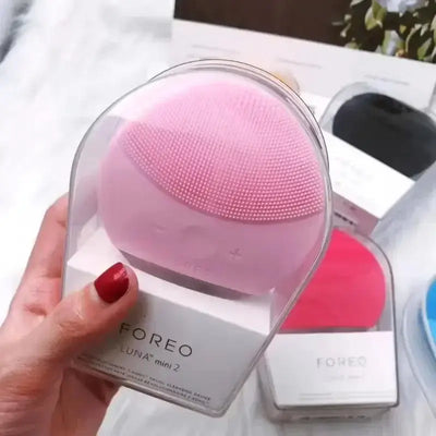 Luna Mini 2 Silicone Facial Cleansing Brush with Foreoing Real Logo – USB Rechargeable, Waterproof, 8 Speed Levels