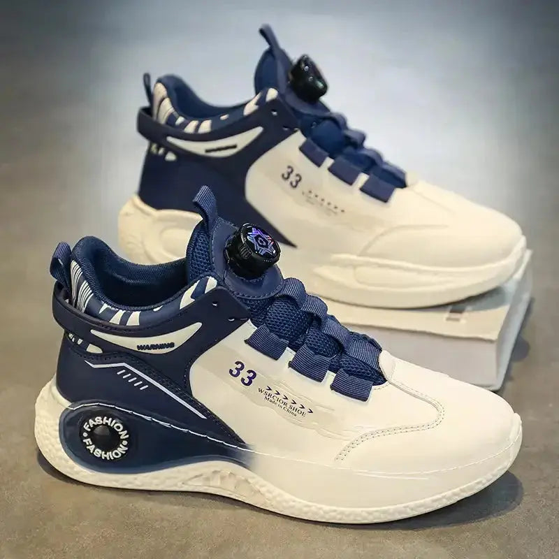 Nevytech men’s sneakers feature a rotating buckle fit, non-slip sole, and lightweight comfort for all-day wear and performance.