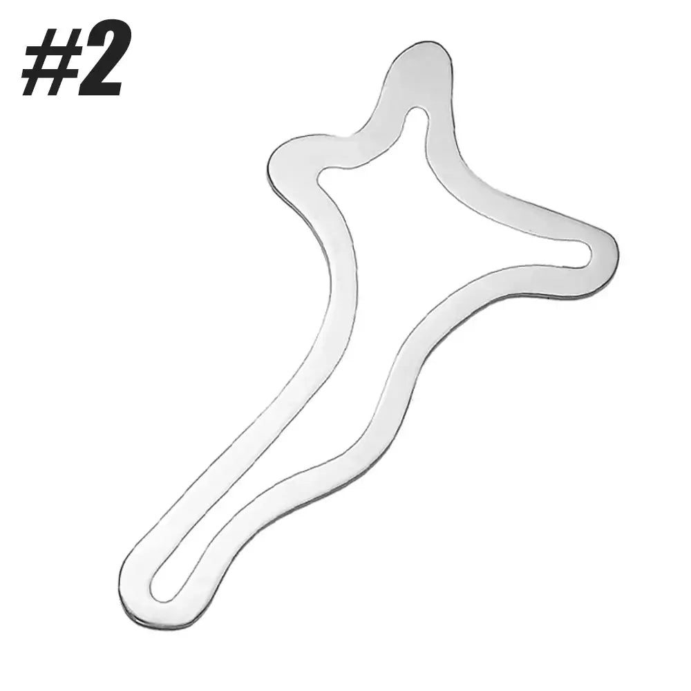 Stainless steel Gua Sha scraping massage tool for lymphatic drainage and muscle pain relief.