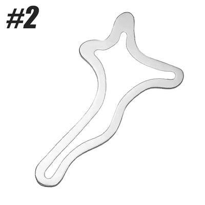 Stainless steel Gua Sha scraping massage tool for lymphatic drainage and muscle pain relief.