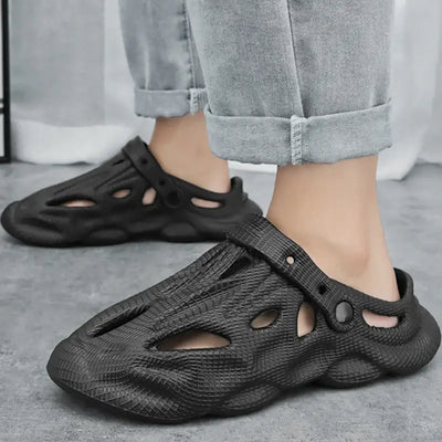 View details for Bebealy Men’s Hollow Hole Summer Outdoor EVA Beach Slippers, Non-Slip Sandals, Soft Cloud Slides