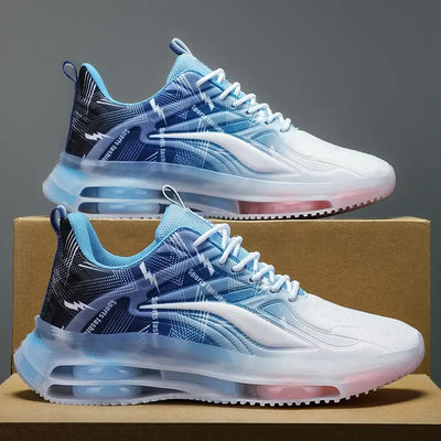 Men's fashion basketball shoes with air cushions – breathable, non-slip, shock-absorbing footwear for outdoor sports and activities