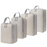 Nevytech 4 Set Compression Packing Cubes in light gray, designed for efficient travel organization and space-saving.