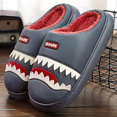 Cute platform men's house slippers, imitation leather, furry comfy memory foam, soft non-slip couple shoes, warm winter slippers.