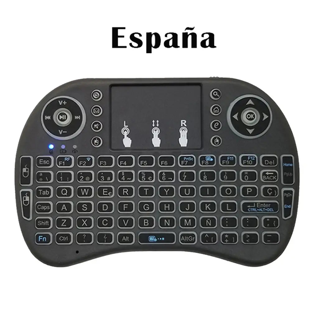 View details for 2.4G Air Mouse with Touchpad i8 Backlit Mini Wireless Keyboard – Arabic, French, Spanish, Russian – for PC and Android TV Box