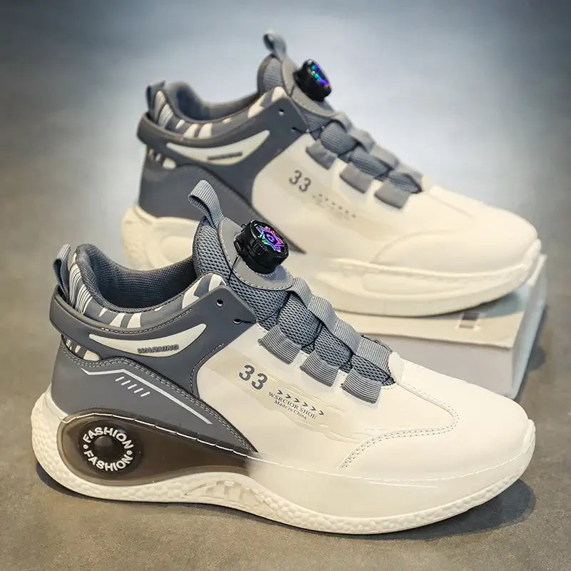 View details for Men’s Sneakers with Rotating Buckle, Non-Slip Lace-Up Durable Shoes for Outdoor Activities