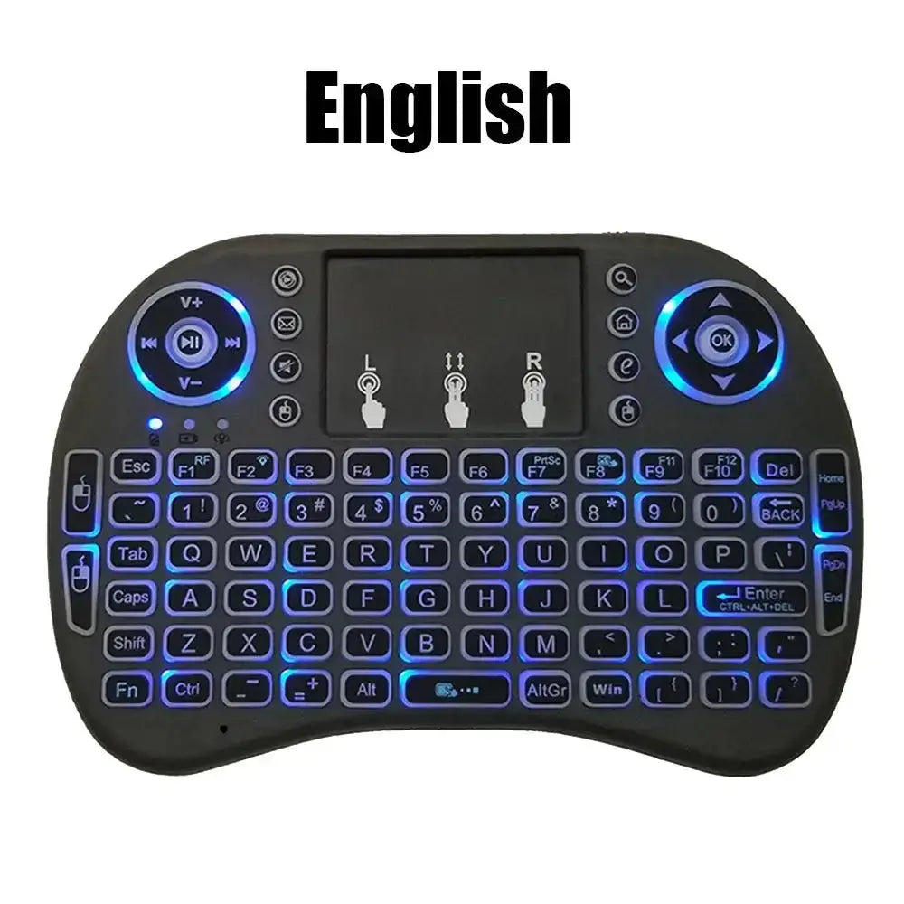 Nevytech View details for 2.4G Air Mouse with Touchpad i8 Backlit Mini Wireless Keyboard – Arabic, French, Spanish, Russian – for PC and Android TV Box
