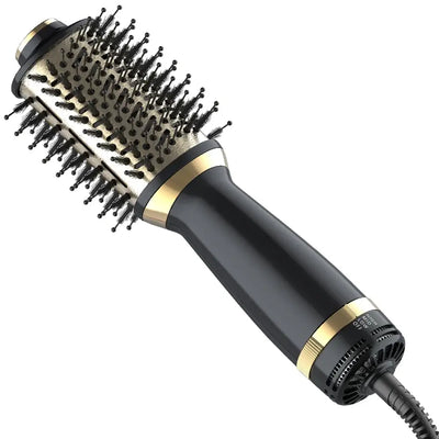 4-in-1 hair dryer brush with oval design, anti-scald features, and ideal for all hair types.