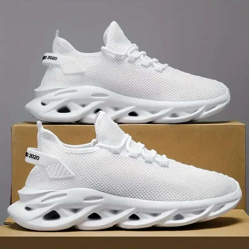 Men's casual sport shoes – breathable lightweight mesh sneakers, black outdoor running, athletic jogging, and walking shoes