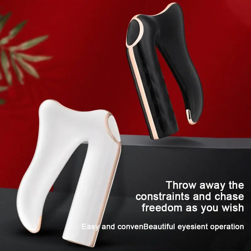 Electric fascial knife for deep muscle relaxation in black and white. Ergonomic design for easy operation and comfort.