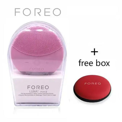 Luna Mini 2 Silicone Facial Cleansing Brush with Foreoing Real Logo – USB Rechargeable, Waterproof, 8 Speed Levels