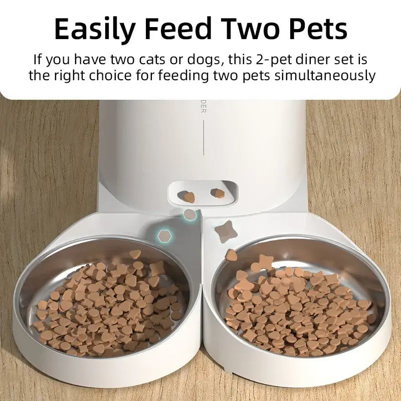 ROJECO stainless steel single and double bowl accessories for 4L automatic pet feeder, cat food dispenser add-on without feeder unit.