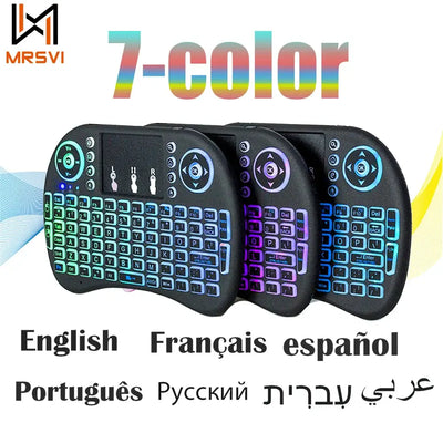 View details for 2.4G Air Mouse with Touchpad i8 Backlit Mini Wireless Keyboard – Arabic, French, Spanish, Russian – for PC and Android TV Box