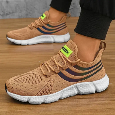 Men's casual sports shoes, breathable lightweight sneakers, anti-slip flats for outdoor running, walking, athletic jogging tenis shoes.