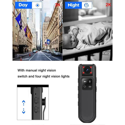 Nevytech 2K portable mini body cam captures clear video, audio, and motion with long battery life—ideal for security, travel, and daily recording.