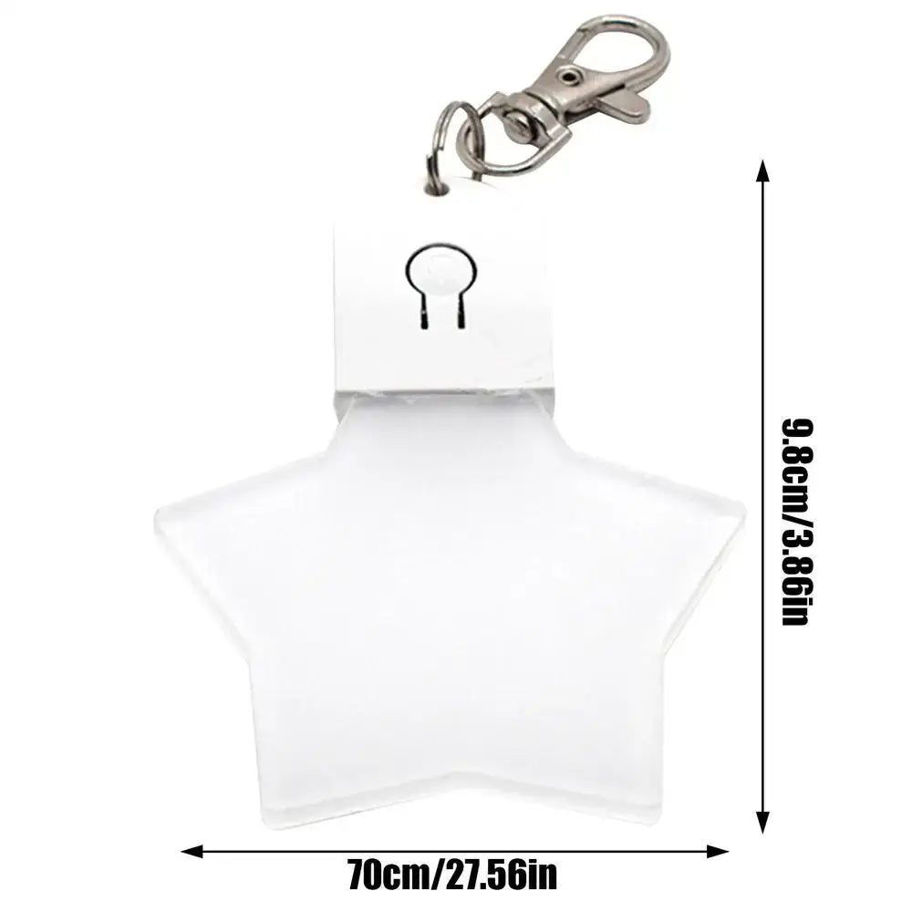 Star-shaped keychain light with clip, 9.8cm size, versatile for accessories or outdoor use.