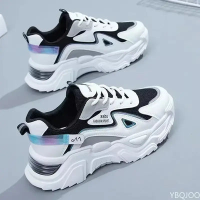 2025 women's green platform sneakers – casual trainers with flat sole, chunky style ladies shoes