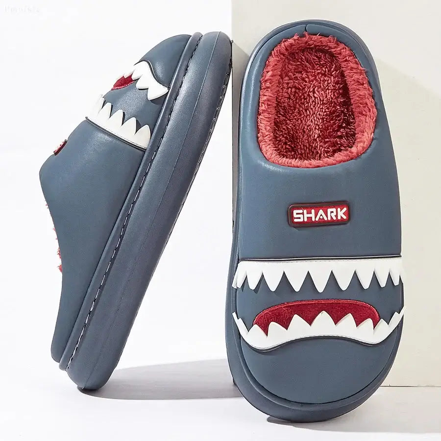 Cute platform men's house slippers, imitation leather, furry comfy memory foam, soft non-slip couple shoes, warm winter slippers.