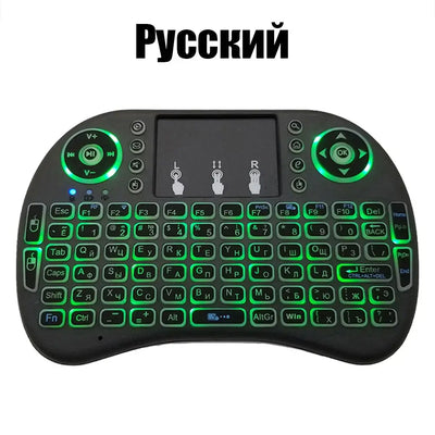 View details for 2.4G Air Mouse with Touchpad i8 Backlit Mini Wireless Keyboard – Arabic, French, Spanish, Russian – for PC and Android TV Box
