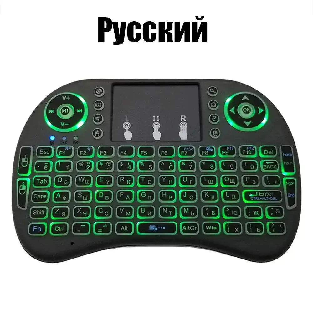 Nevytech View details for 2.4G Air Mouse with Touchpad i8 Backlit Mini Wireless Keyboard – Arabic, French, Spanish, Russian – for PC and Android TV Box