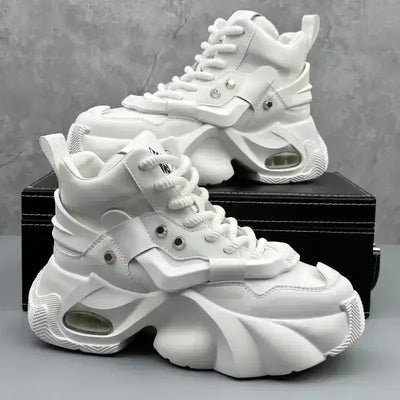 Men's luxury casual platform sneakers – breathable high-top, height-increasing comfortable boots