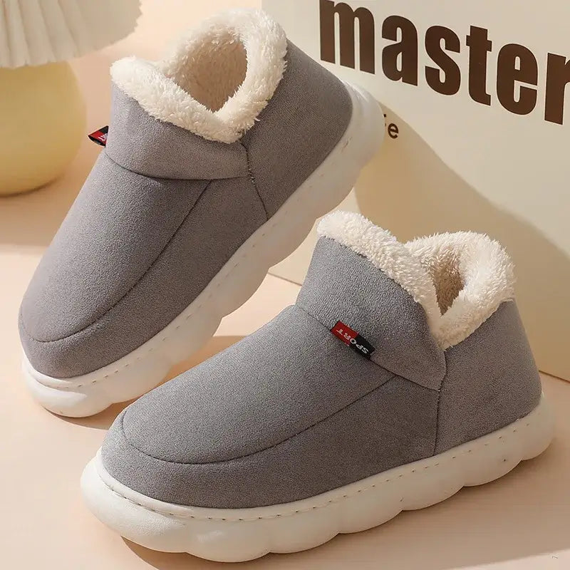 View details for Smile PoP Winter Plush Men’s Indoor and Outdoor Soft Non-Slip House Slippers, Casual Bedroom Shoes