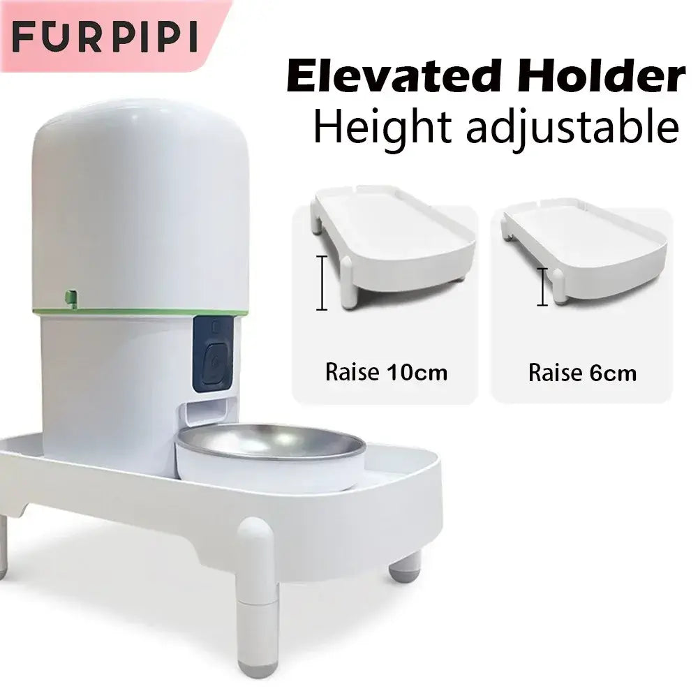 Smart Pet Feeder with Elevating Bracket, Single Bowl Raised Stand for Dogs and Cats, Pet Food Dispenser with Height Adjustment for Comfortable Feeding.