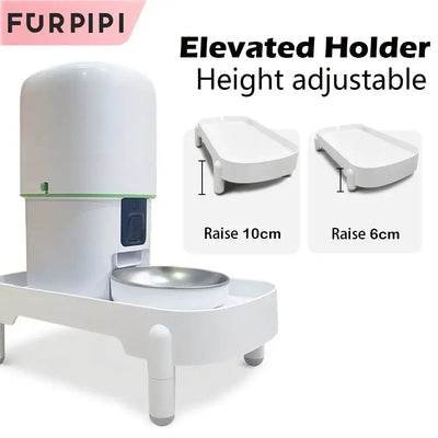 Smart Pet Feeder with Elevating Bracket, Single Bowl Raised Stand for Dogs and Cats, Pet Food Dispenser with Height Adjustment for Comfortable Feeding.