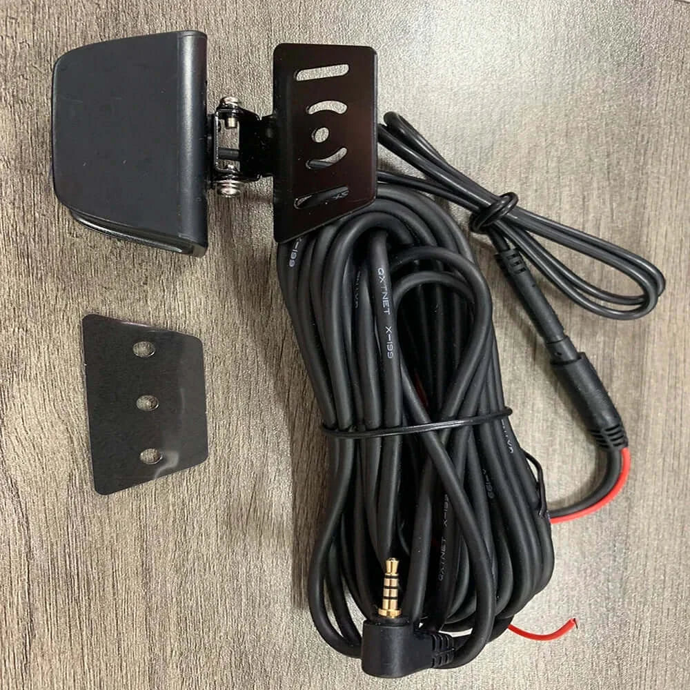 DDPAI rear camera assembly with mounting bracket and cable for M5S E3 dash cam system.