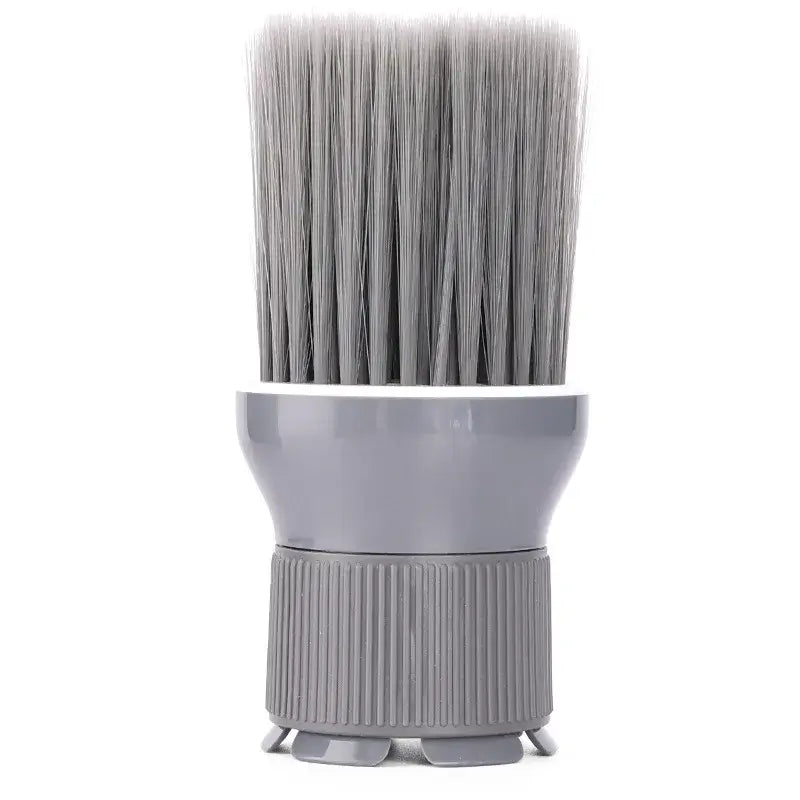 Barbertop hair dryer brush with soft gray bristles, designed for salon neck cleaning and hairdressing tools.
