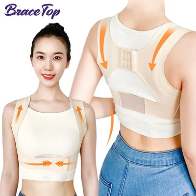 Back posture corrector vest for women by BraceTop, designed for effective column posture correction and support.