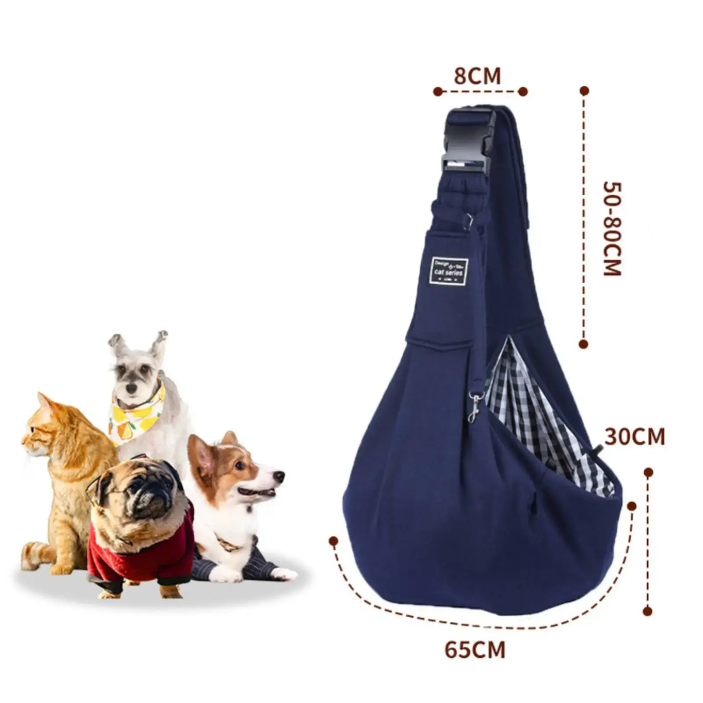 Adjustable Folding Pet Carrier Sling – Breathable Crossbody Shoulder Bag for Cats and Small Dogs, Ideal for Outdoor Travel and Outings