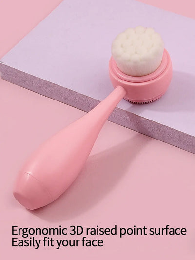 1PC Silicone Manual Facial Cleansing Brush – Handheld Makeup Removal and Deep Cleansing Auxiliary Brush