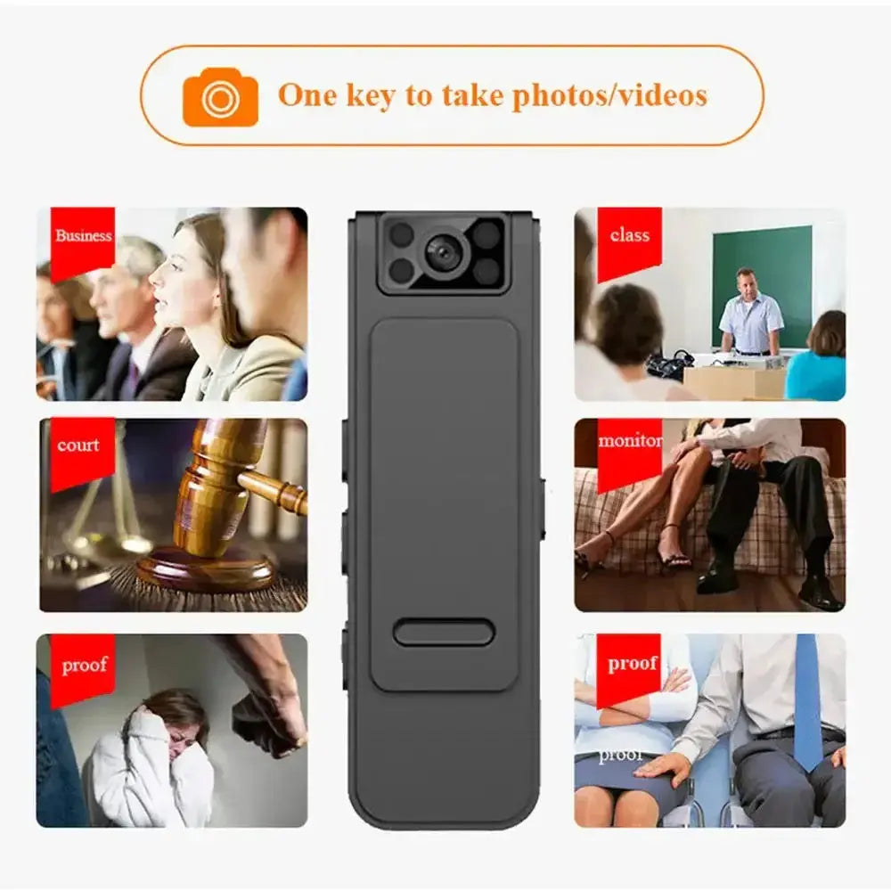 Nevytech 2K portable mini body cam captures clear video, audio, and motion with long battery life—ideal for security, travel, and daily recording.