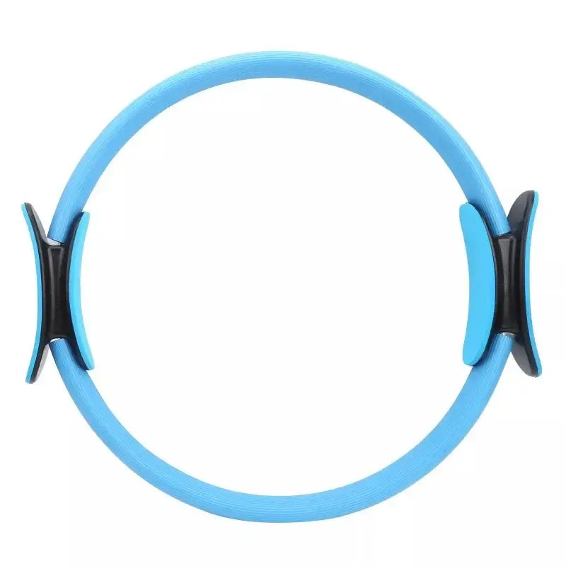Blue yoga Pilates circle for fitness workouts and inner thigh exercises.