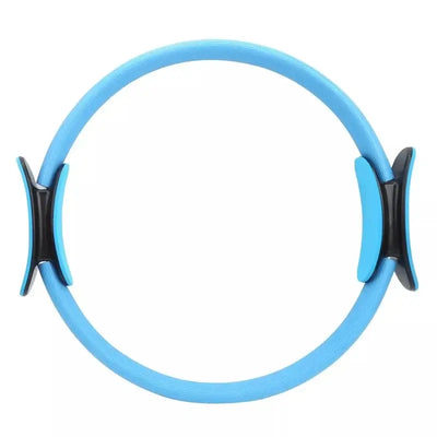 Blue yoga Pilates circle for fitness workouts and inner thigh exercises.
