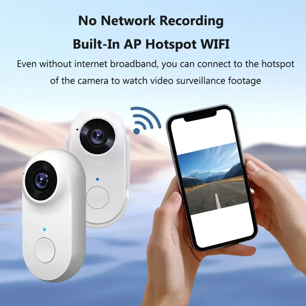 Wireless body camera with built-in AP hotspot WIFI, allowing video surveillance without internet.