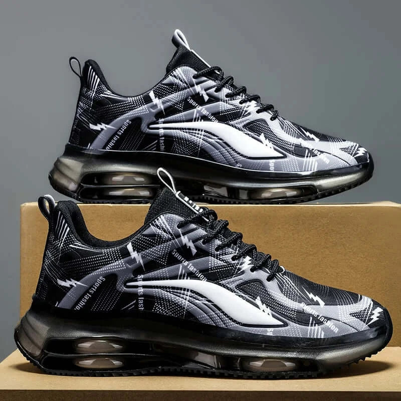 Men's fashion basketball shoes with air cushions – breathable, non-slip, shock-absorbing footwear for outdoor sports and activities