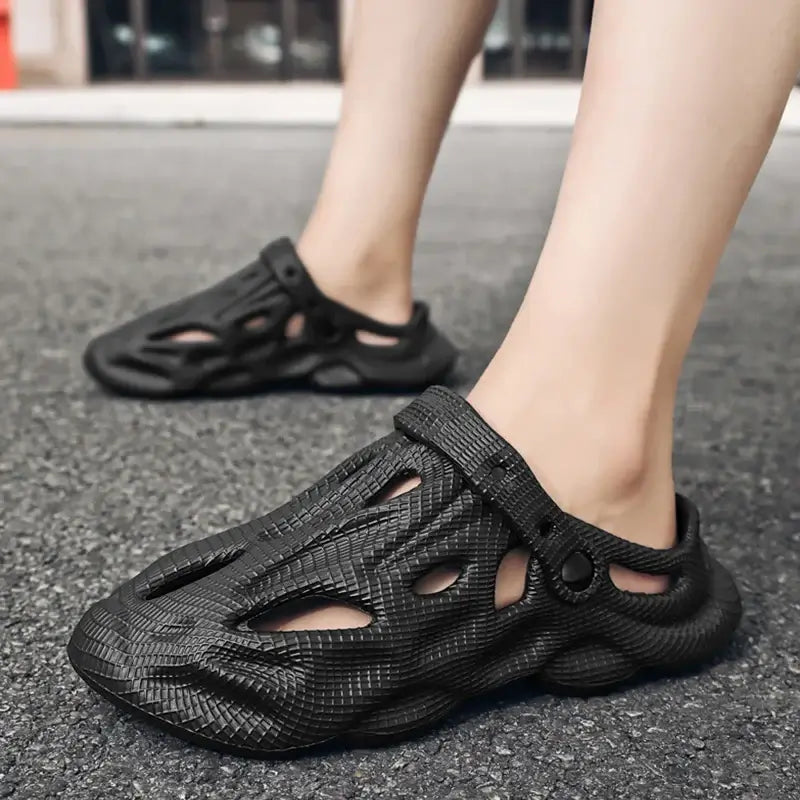View details for Bebealy Men’s Hollow Hole Summer Outdoor EVA Beach Slippers, Non-Slip Sandals, Soft Cloud Slides