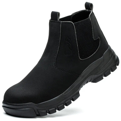 Rotating button men's work safety shoes – waterproof, anti-puncture sneakers with steel toe, non-slip tactical boot