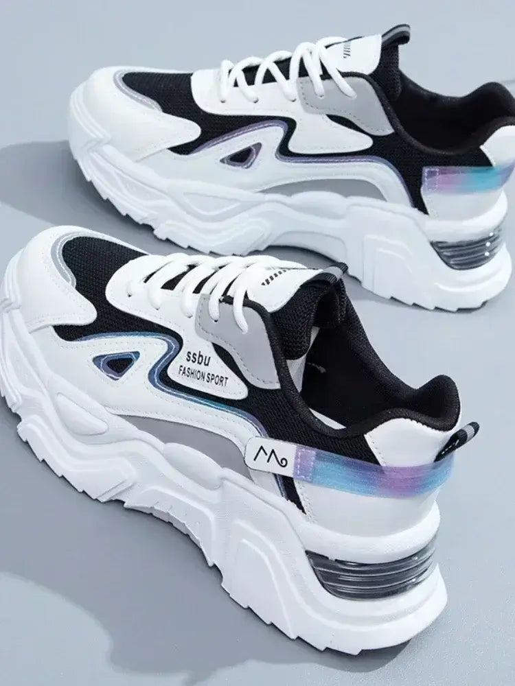 2025 women's green platform sneakers – casual trainers with flat sole, chunky style ladies shoes