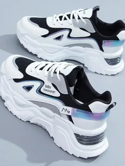 2025 women's green platform sneakers – casual trainers with flat sole, chunky style ladies shoes