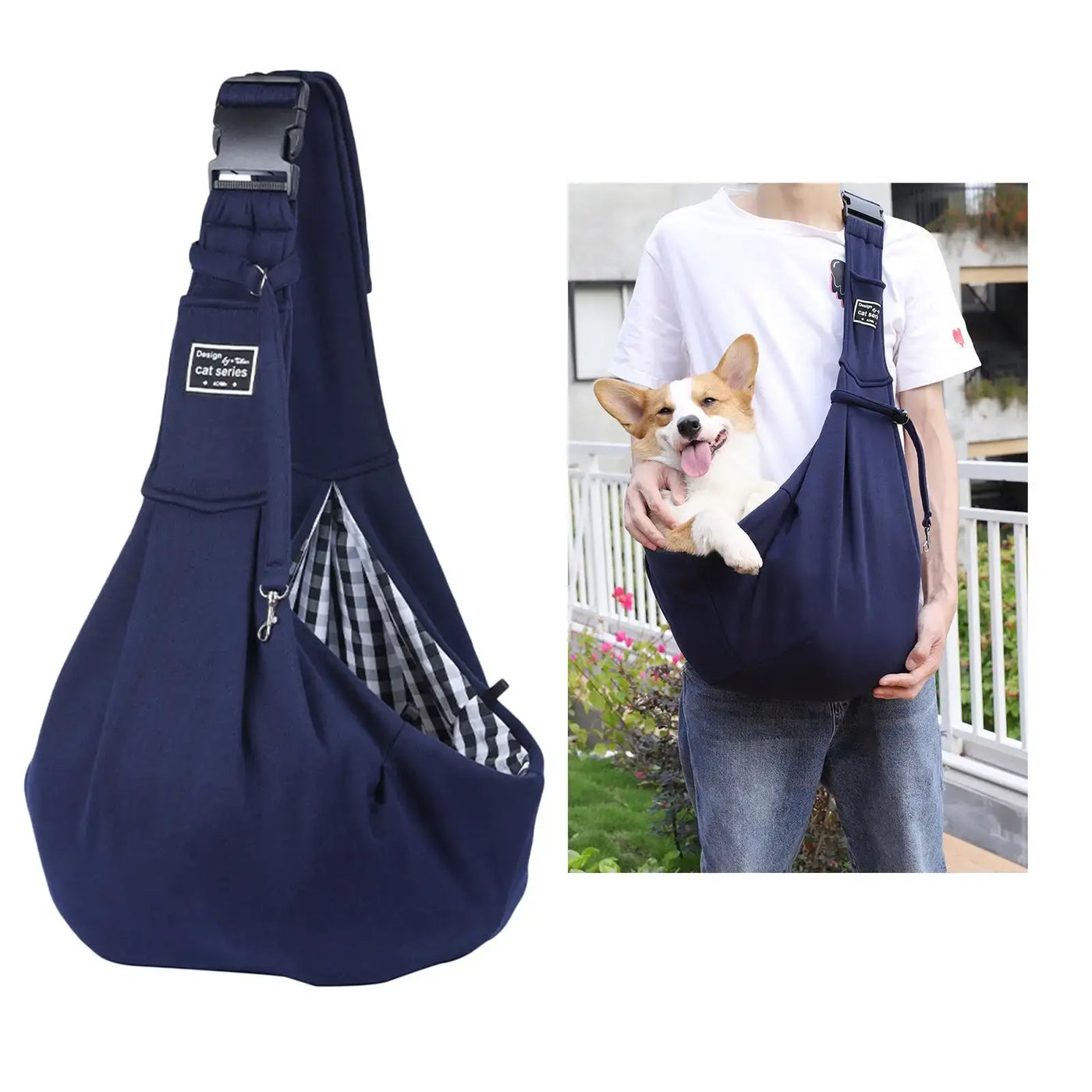 Adjustable Folding Pet Carrier Sling – Breathable Crossbody Shoulder Bag for Cats and Small Dogs, Ideal for Outdoor Travel and Outings