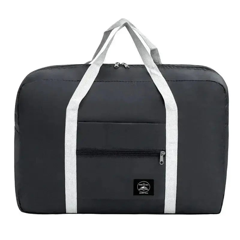 Nevytech Women’s Travel Handbag Waterproof in blue and pink colors displayed on a wooden chair.