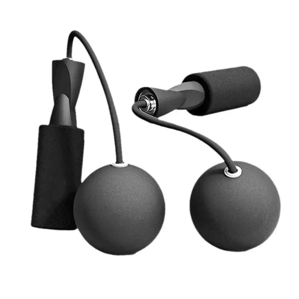 Cordless skipping rope with heavy balls for fitness training, suitable for unisex aerobic workouts.